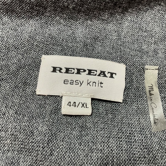 REPEAT EASY KNIT 100% Merino Wool Wrap Fringed Long Sleeve Cardigan Sz XL - Picture 5 of 10